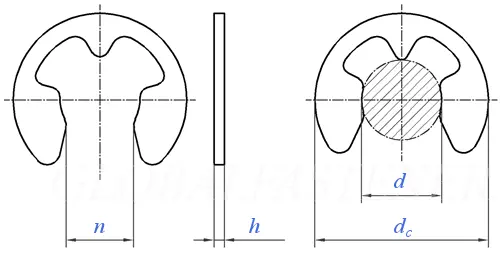 Stainless Steel Din 6799 E Type Circlip Retaining Ring